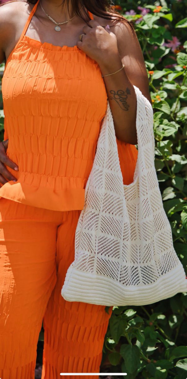 Sac plage en maille