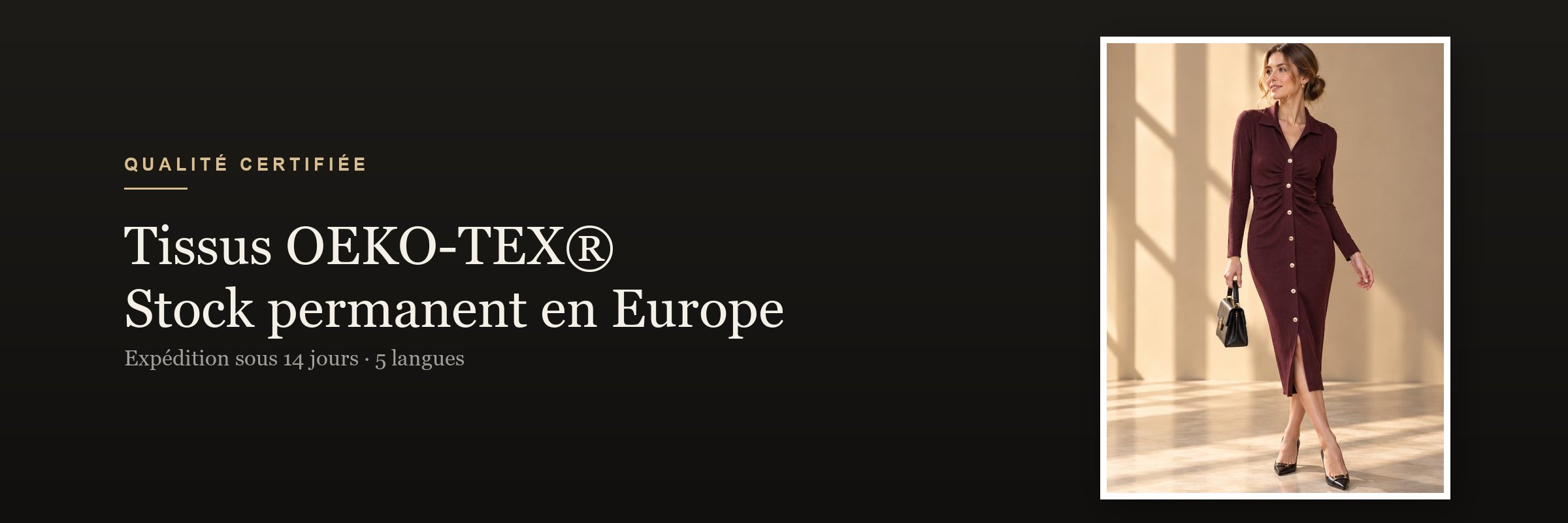 Tissus OEKO-TEX, stock permanent en Europe